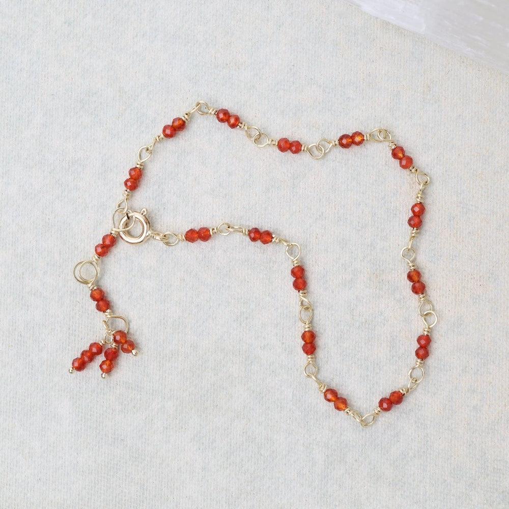 
                      
                        BRC-14K 14k Hand-Tied Natural Red Carnelian Gemstone Bracelet
                      
                    