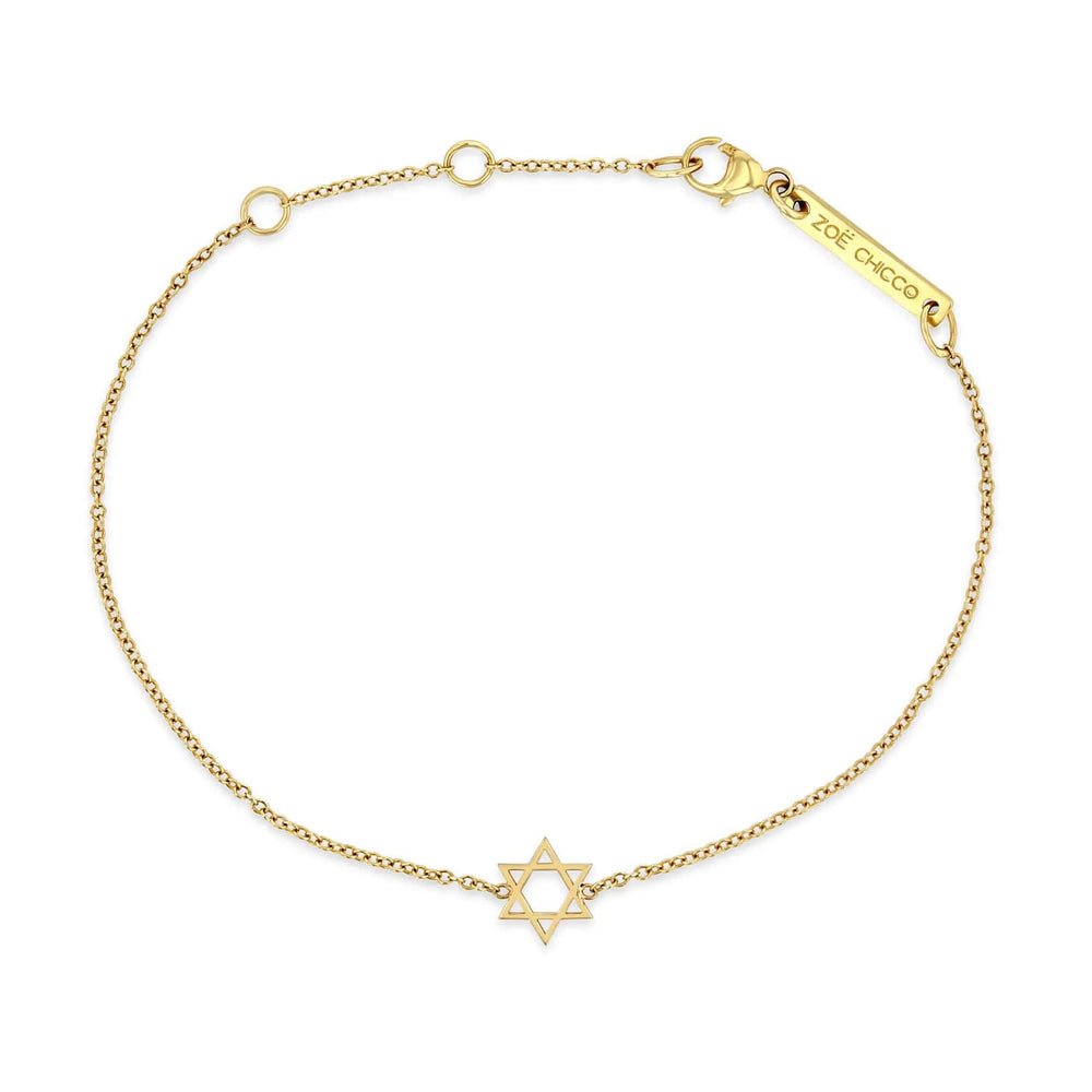 BRC-14K 14k Midi Bitty Star of David Bracelet