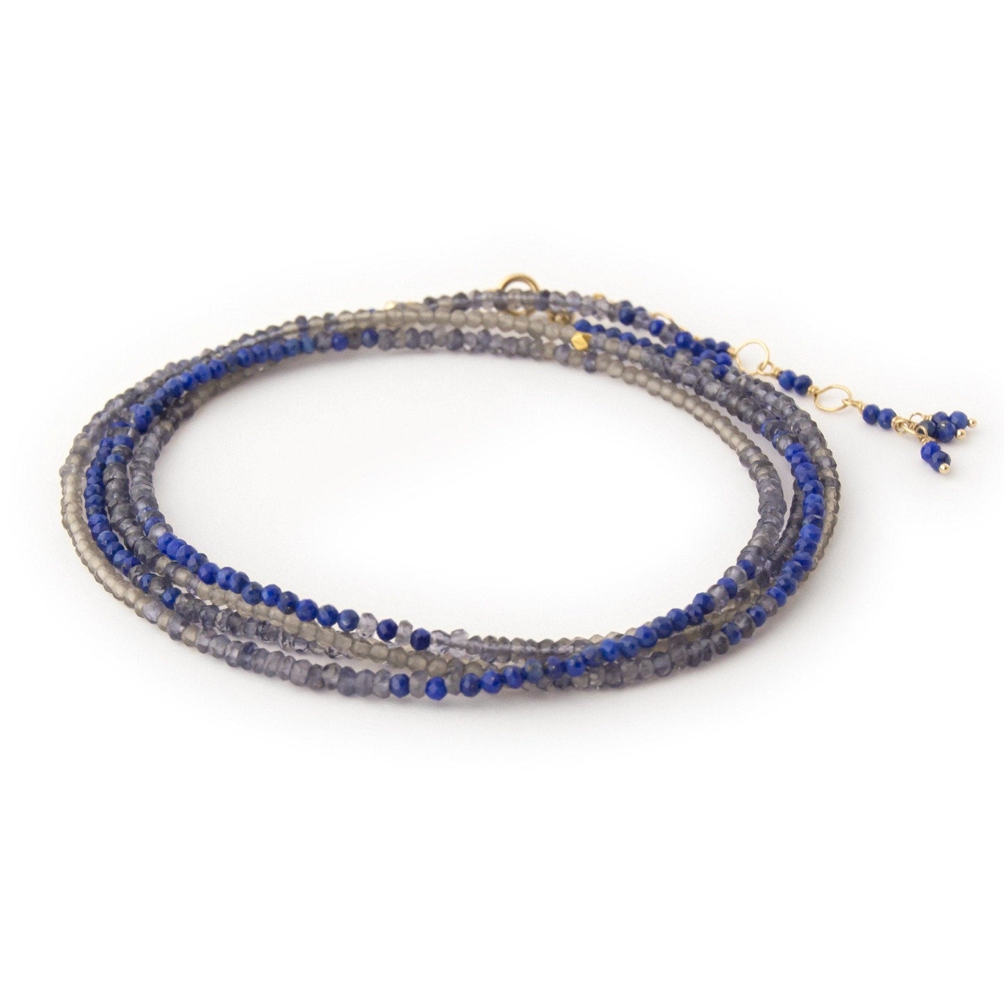 BRC-14K 14k Ombre `Blue` Wrap Bracelet  or Necklace
