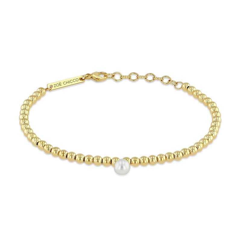 14K Gold 3mm Gold Beads Bracelet