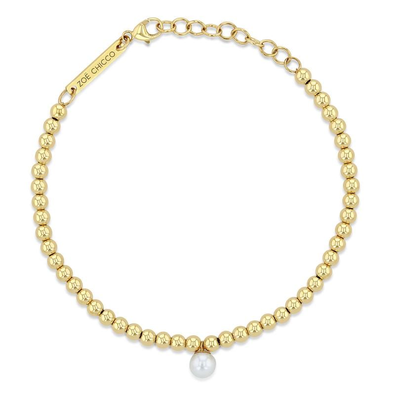 
                  
                    BRC-14K 14k Pearl Charm Small Gold Bead Bracelet
                  
                