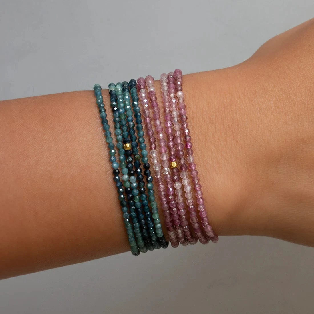 BRC-14K 14k Pink Tourmaline Wrap Bracelet & Necklace