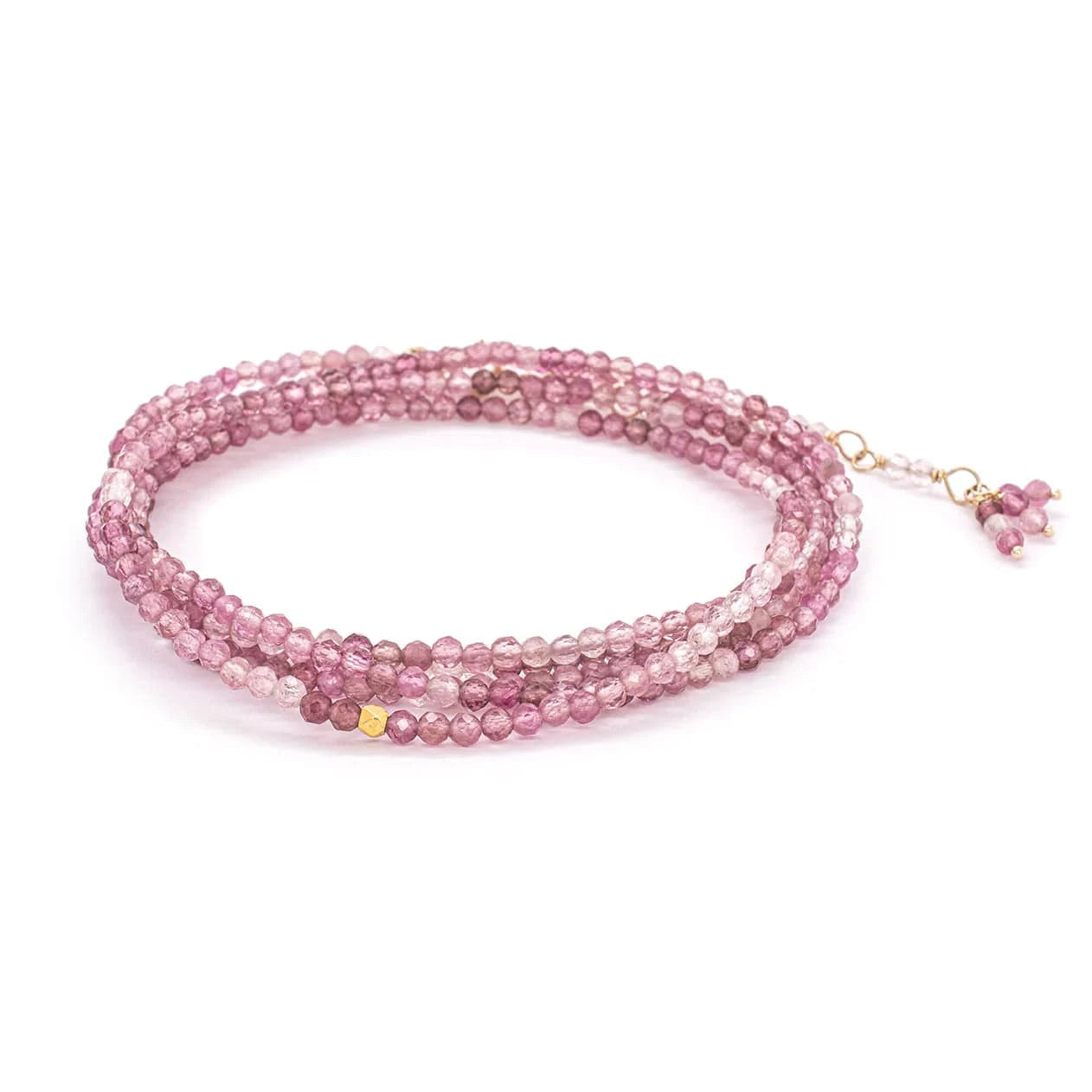 BRC-14K 14k Pink Tourmaline Wrap Bracelet & Necklace