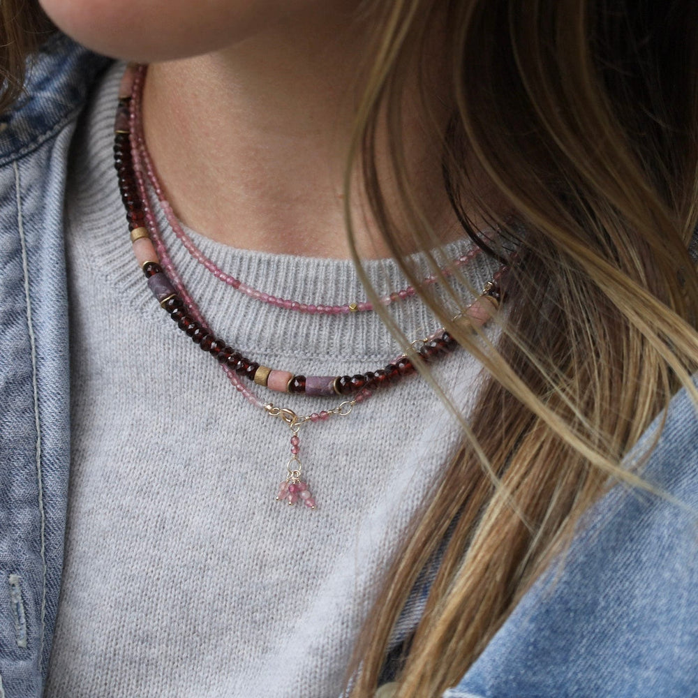 
                      
                        BRC-14K 14k Pink Tourmaline Wrap Bracelet & Necklace
                      
                    