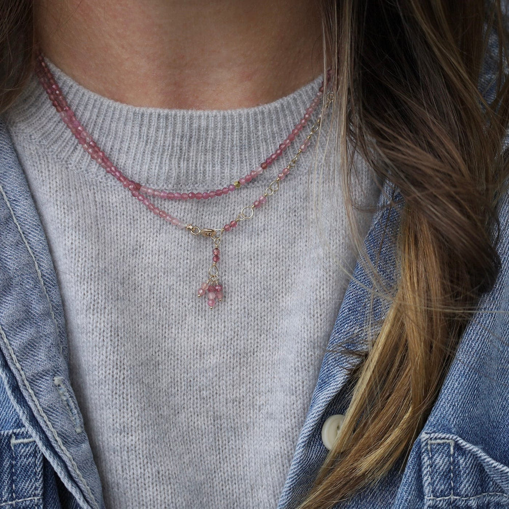 
                      
                        BRC-14K 14k Pink Tourmaline Wrap Bracelet & Necklace
                      
                    