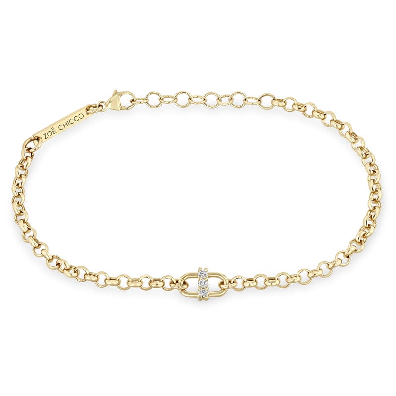 
                      
                        BRC-14K 14k Prong Set Diamond Medium Rolo Chain Bracelet
                      
                    