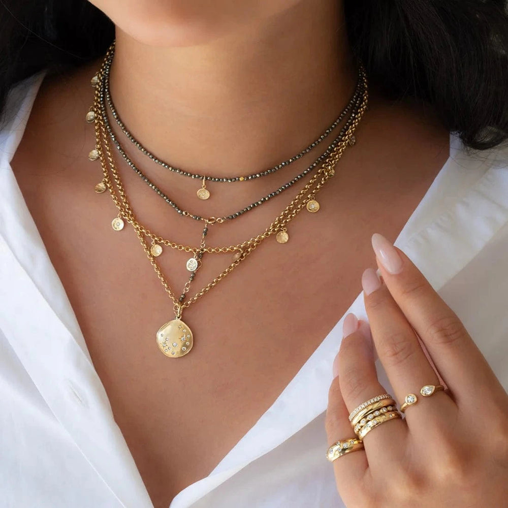 
                  
                    BRC-14K 14k Pyrite Wrap Bracelet & Necklace with 18K Hex Bead
                  
                