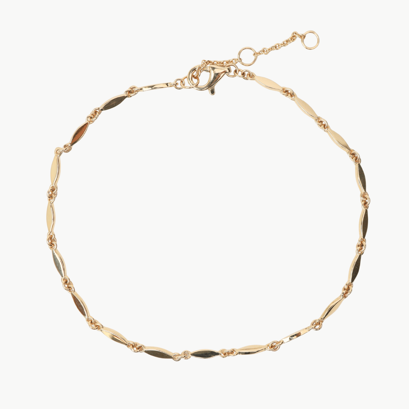 BRC-14K 14K Willow Leaves Chain Bracelet