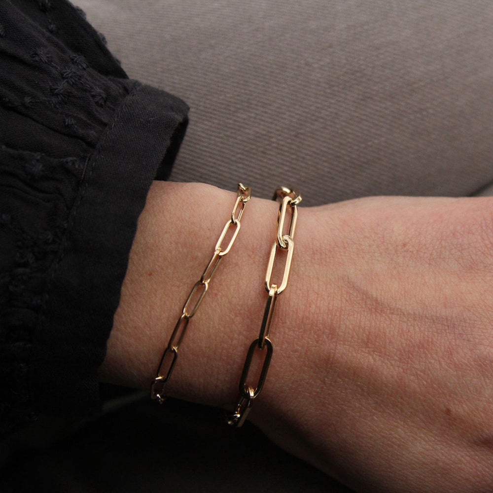 
                      
                        BRC-14K 14k Yellow Gold Large Paperclip Chain Bracelet
                      
                    