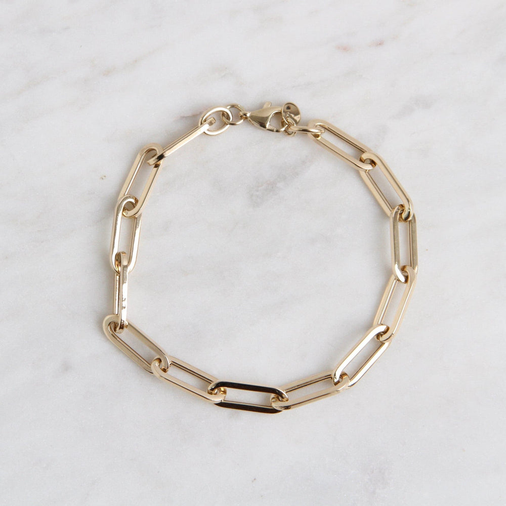 
                      
                        BRC-14K 14k Yellow Gold Large Paperclip Chain Bracelet
                      
                    