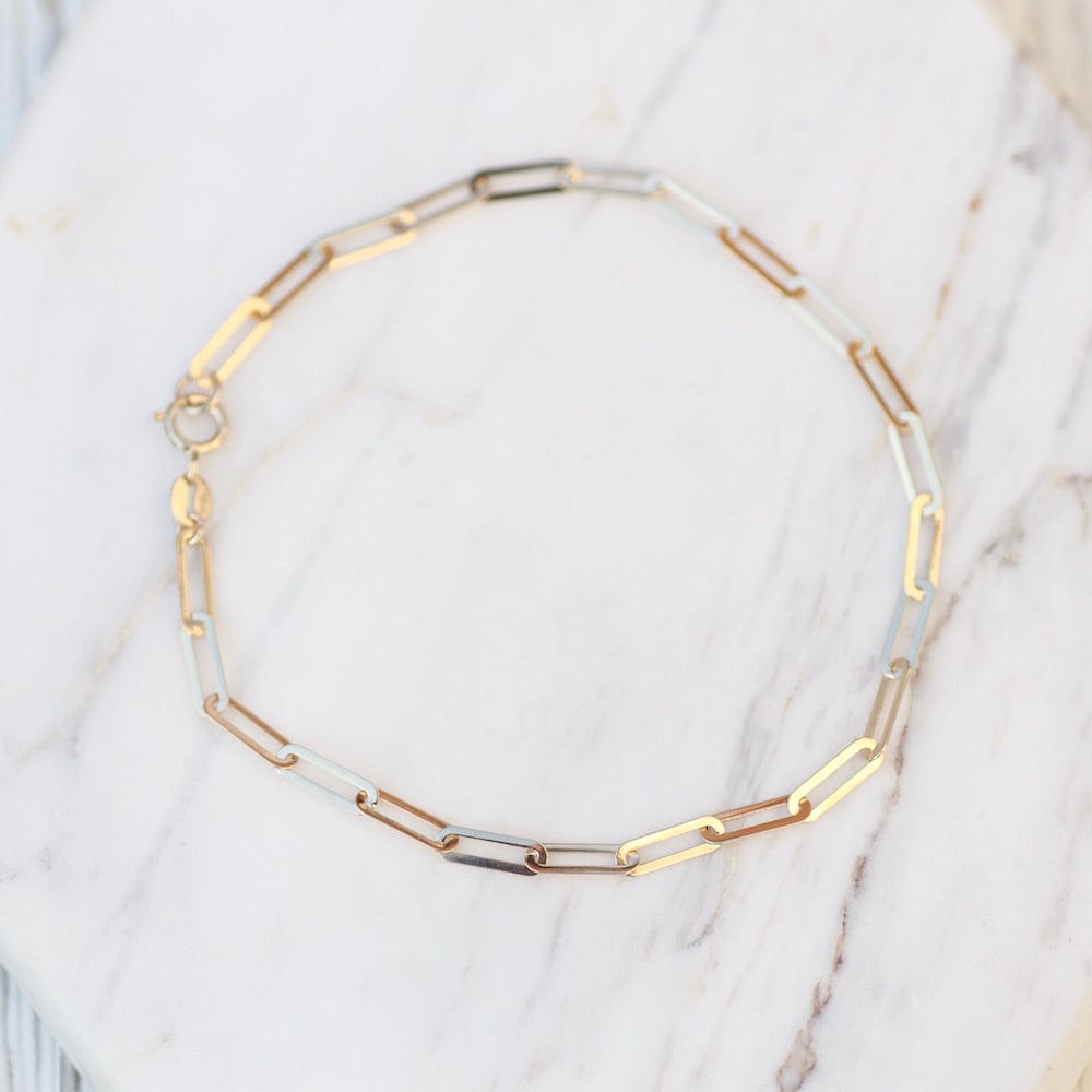 
                      
                        BRC-14K 14K Yellow Gold Mini Paperclip Chain Bracelet
                      
                    