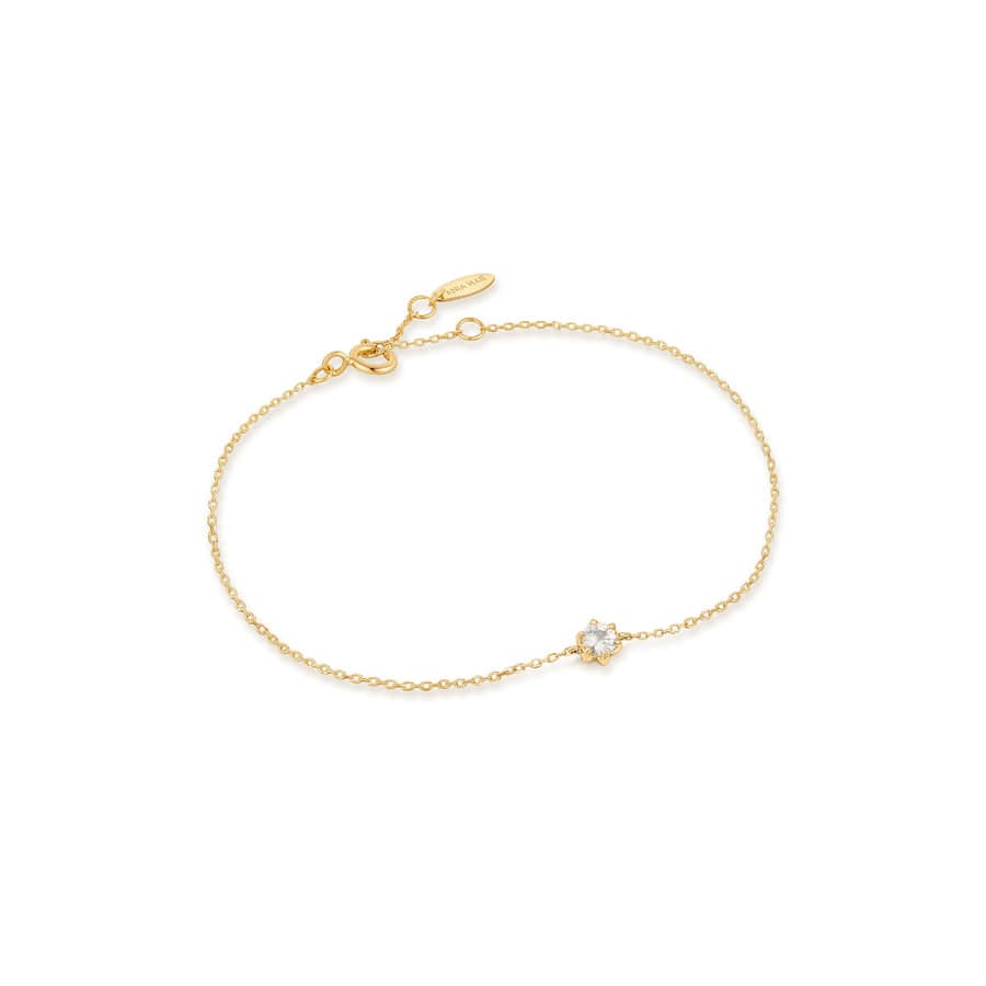 
                      
                        BRC-14K 14kt Gold White Sapphire Bracelet
                      
                    