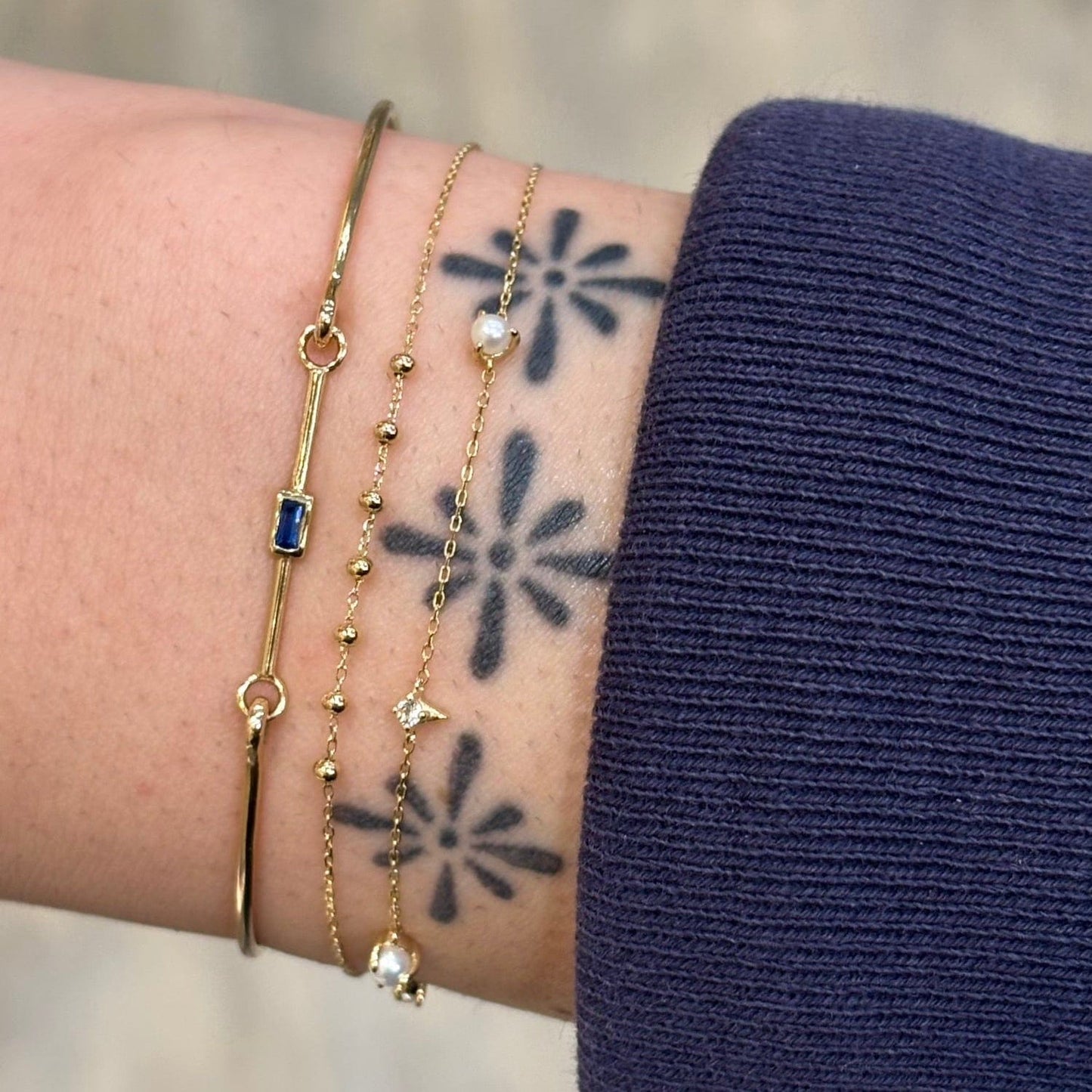 BRC-14K Aster 14k Gold Beaded Bracelet