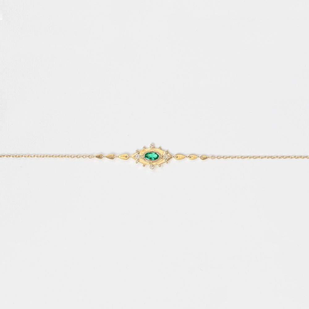 
                      
                        BRC-14K Emerald Eye And Diamond Bracelet
                      
                    