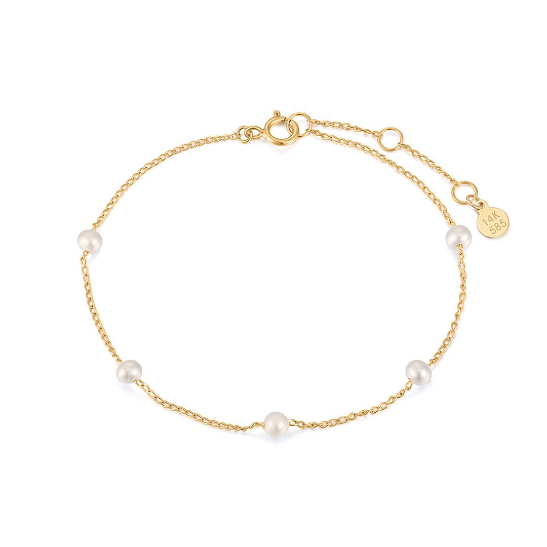 BRC-14K Fergie Pearl Station Bracelet