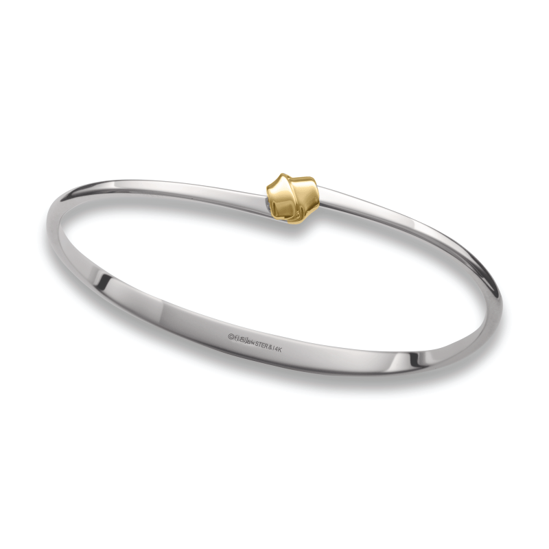 Load image into Gallery viewer, BRC-14K Petite Love Knot Bracelet in Sterling Silver &amp;amp; 14k Gold

