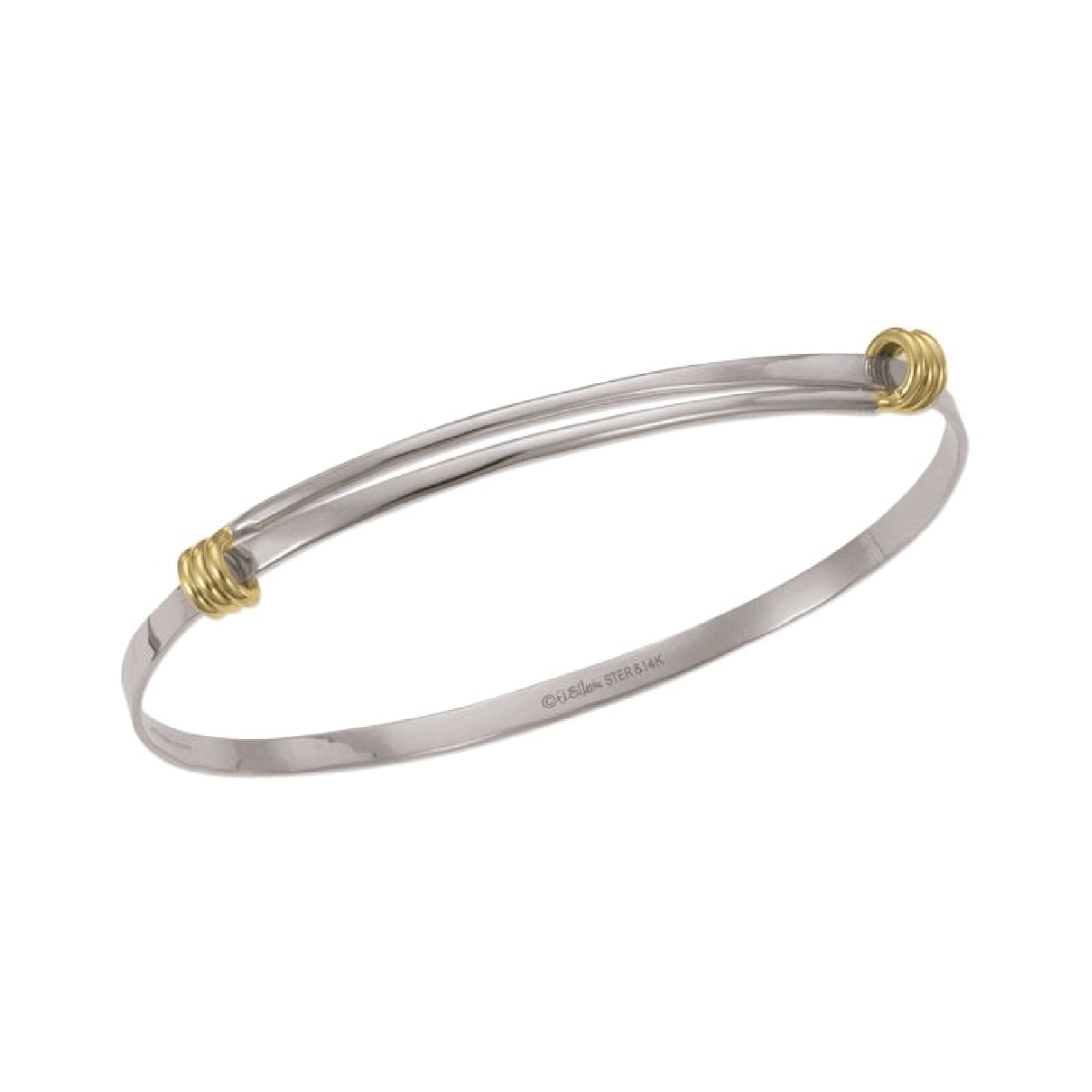 BRC-14K Petite Signature Bracelet in Sterling Silver with Gold Wrap - Medium