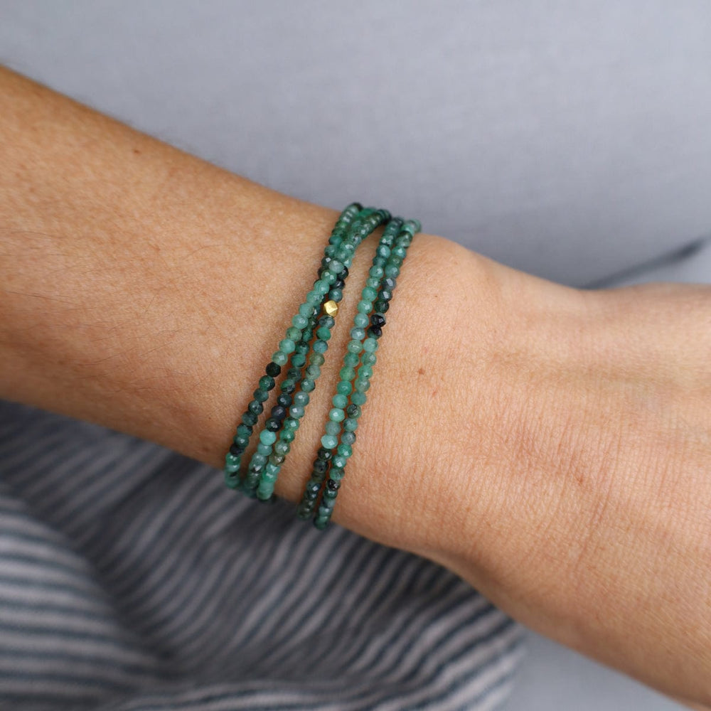 BRC-14K Sakoda Emerald Wrap Bracelet & Necklace