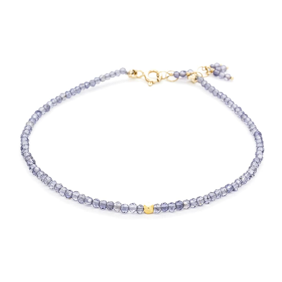 BRC-14K Single Wrap Gemstone Bracelet - Iolite