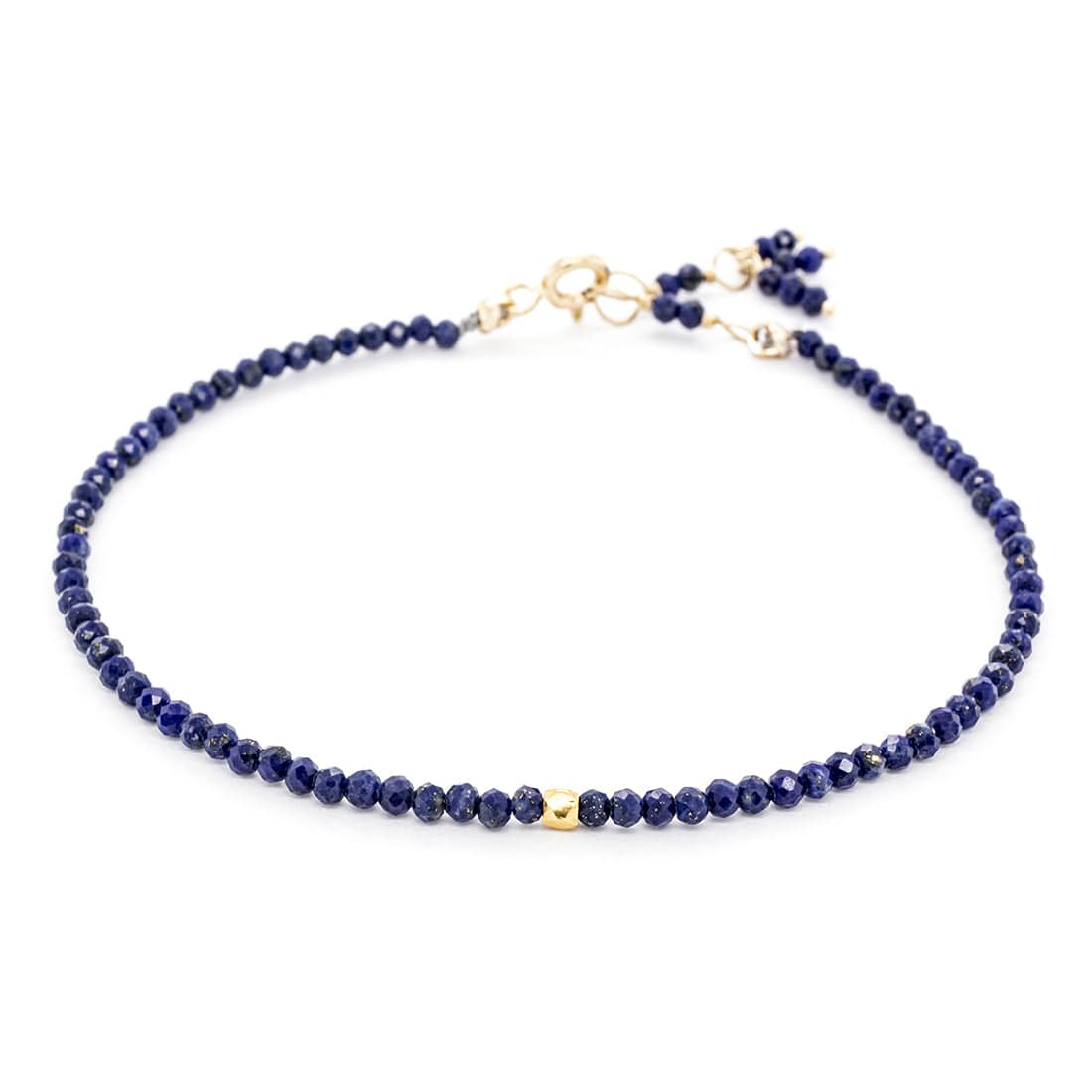 BRC-14K Single Wrap Gemstone Bracelet - Lapis