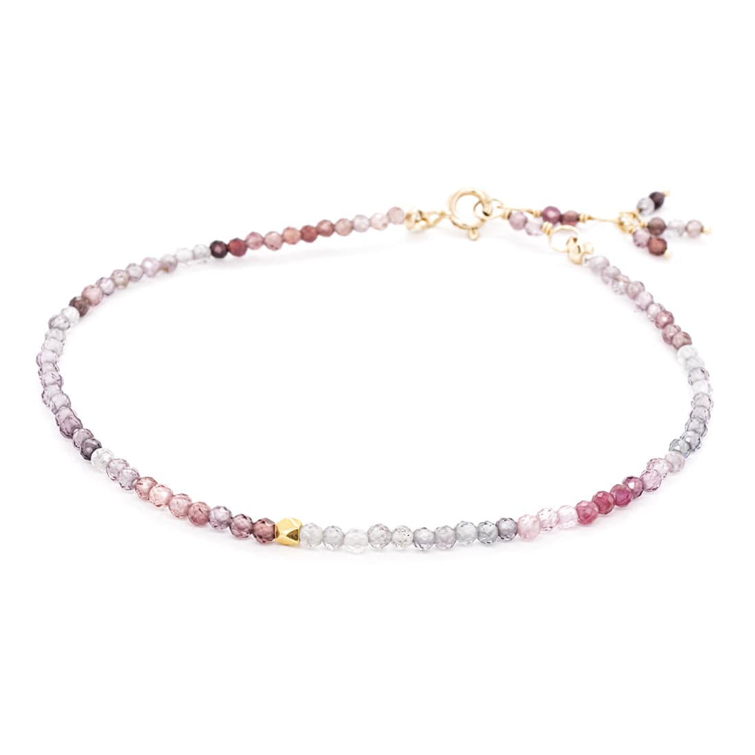 BRC-14K Single Wrap Gemstone Bracelet - Multi Spinel