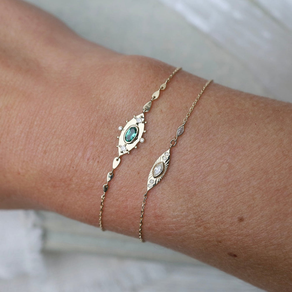 BRC-14K Sun Eye Diamond Bracelet