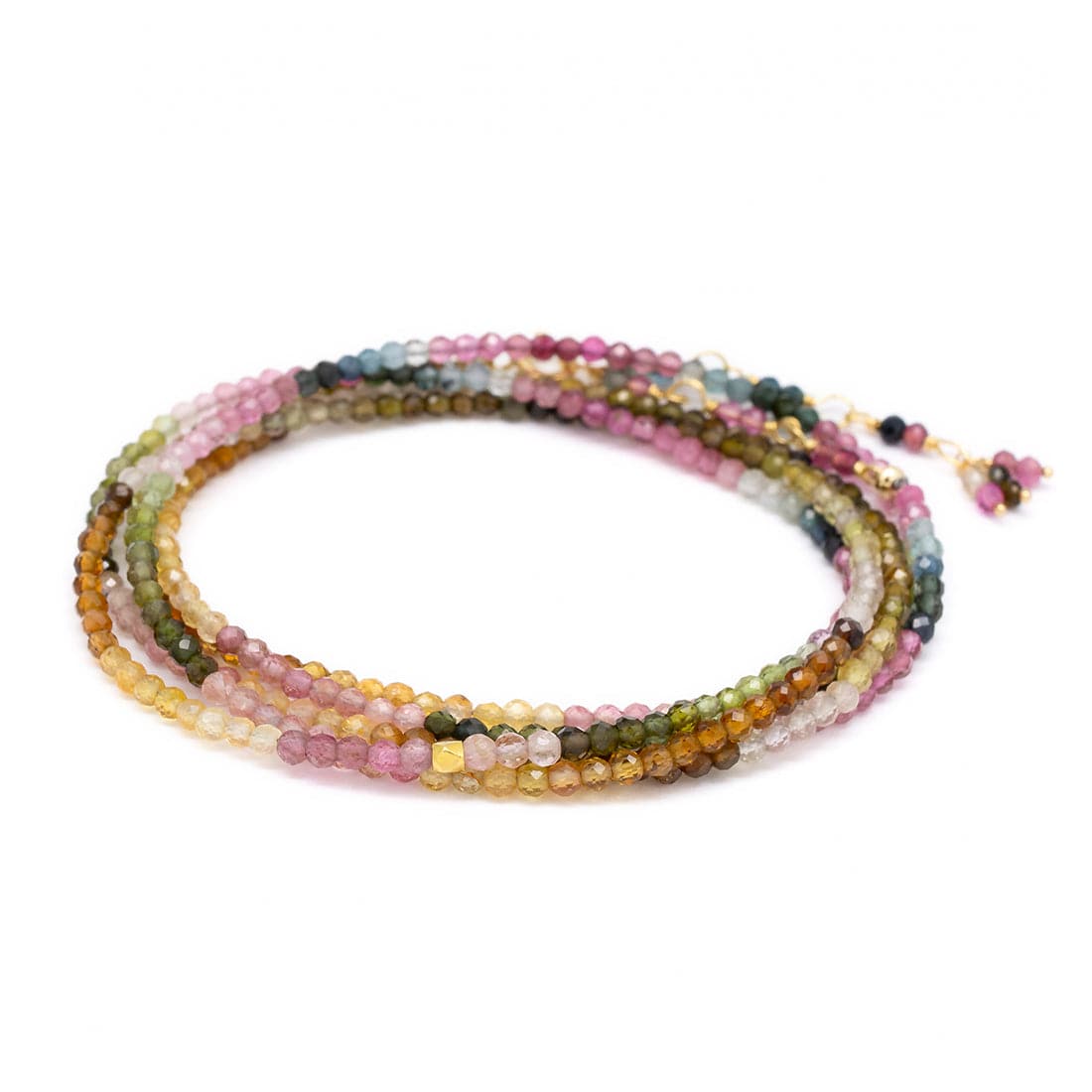 BRC-14K Watermelon Tourmaline Wrap Bracelet & Necklace