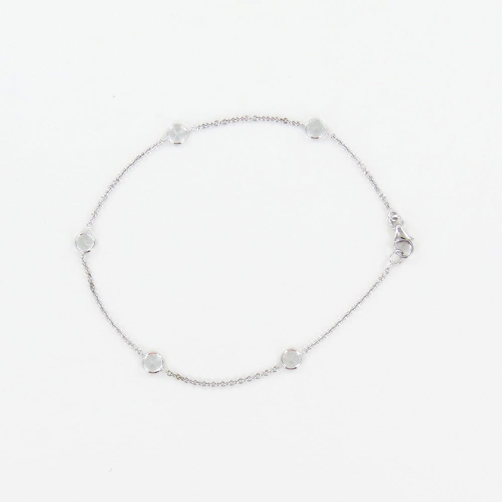 BRC-14K WHITE TOPAZ BRACELET