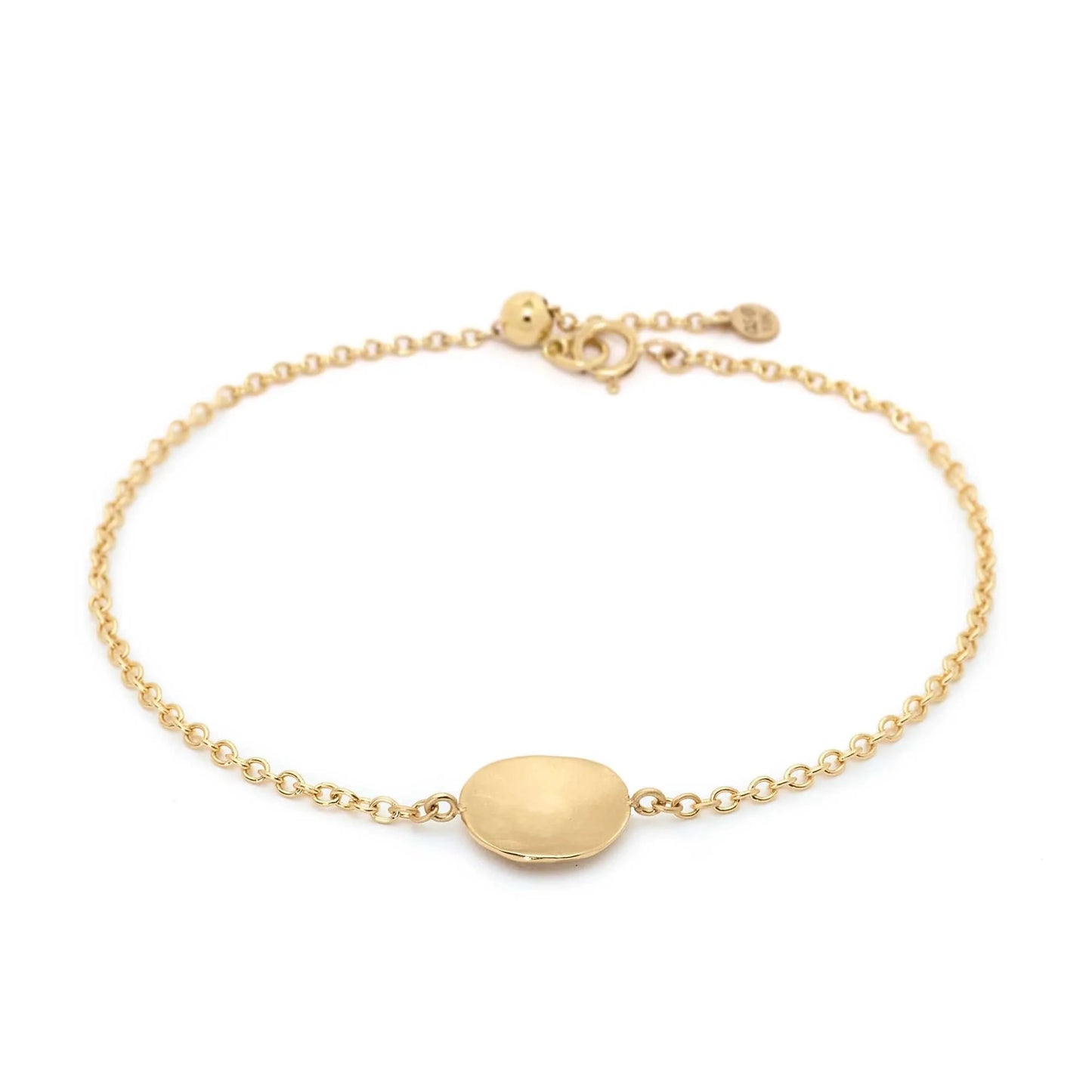 BRC-18K 18k Hammered Disk Bracelet