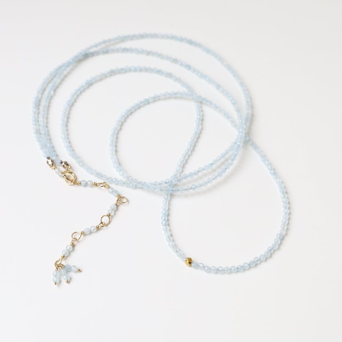 BRC-18K Aquamarine Wrap Bracelet & Necklace