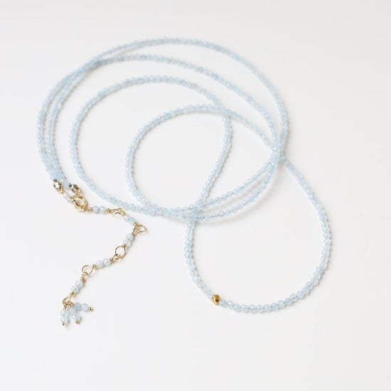 BRC-18K Aquamarine Wrap Bracelet & Necklace