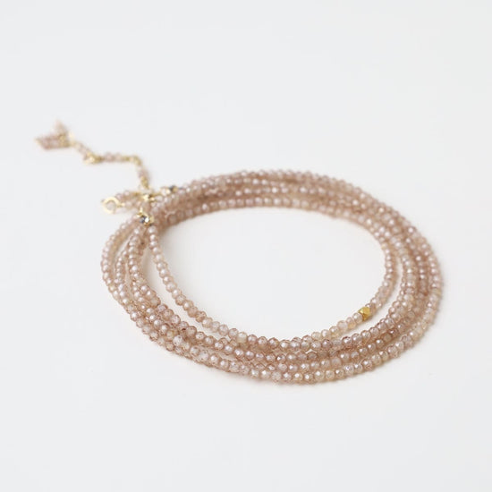 BRC-18K Brown Zircon Wrap Bracelet & Necklace