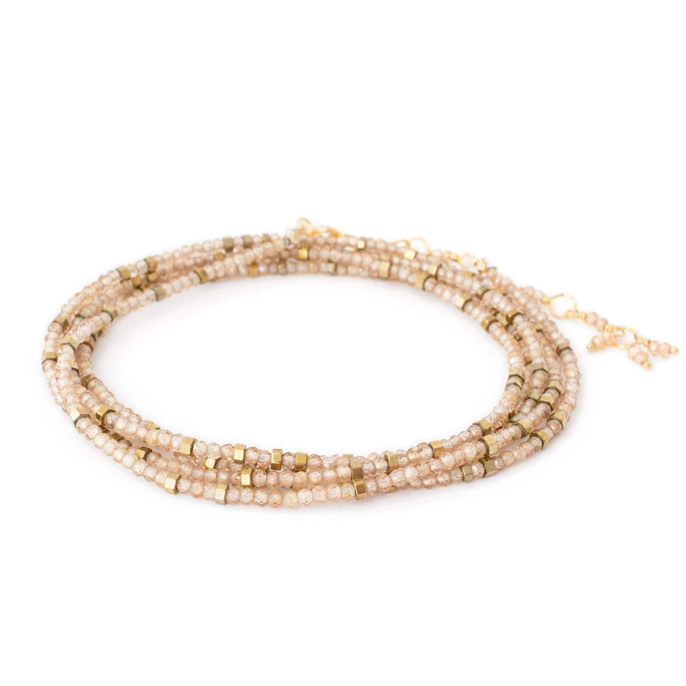 
                      
                        BRC-18K Confetti Brown Zircon Bead Wrap Bracelet & Necklace
                      
                    