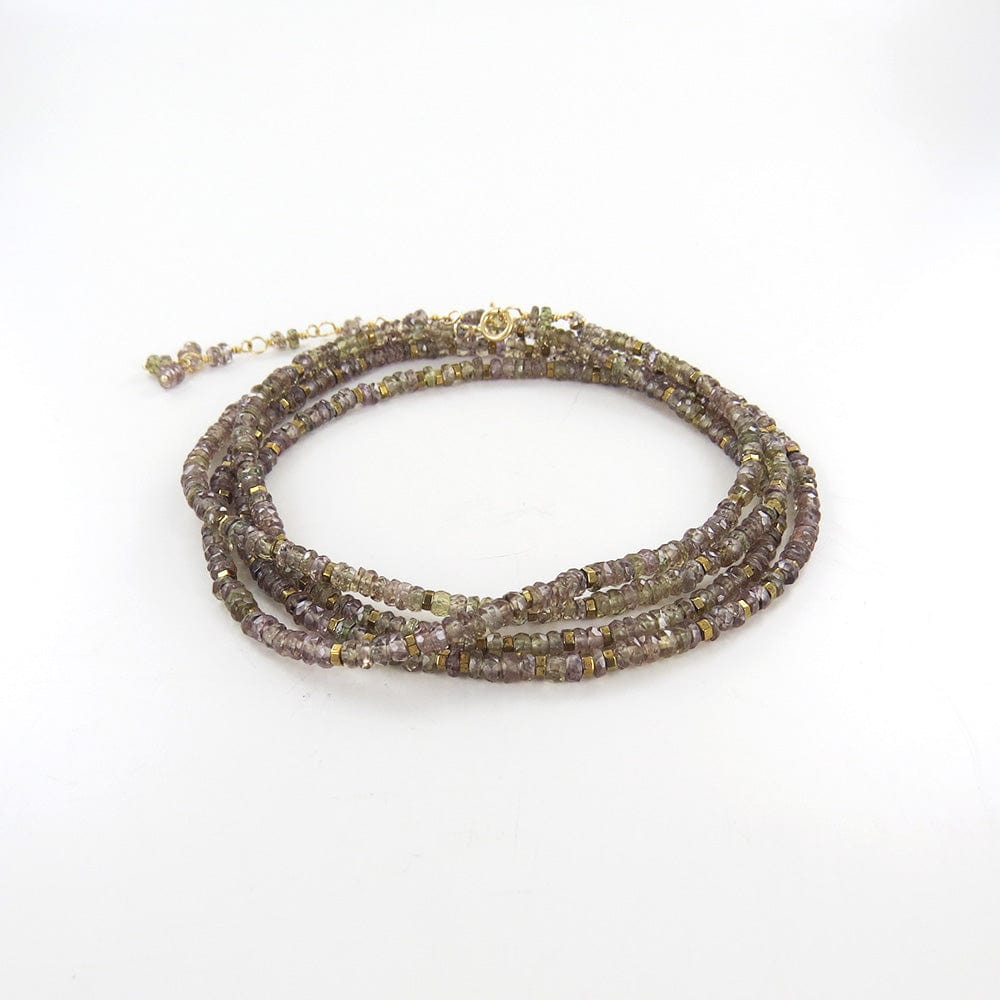 Load image into Gallery viewer, BRC-18K Confetti Champagne Garnet Wrap Bracelet &amp;amp; Necklace
