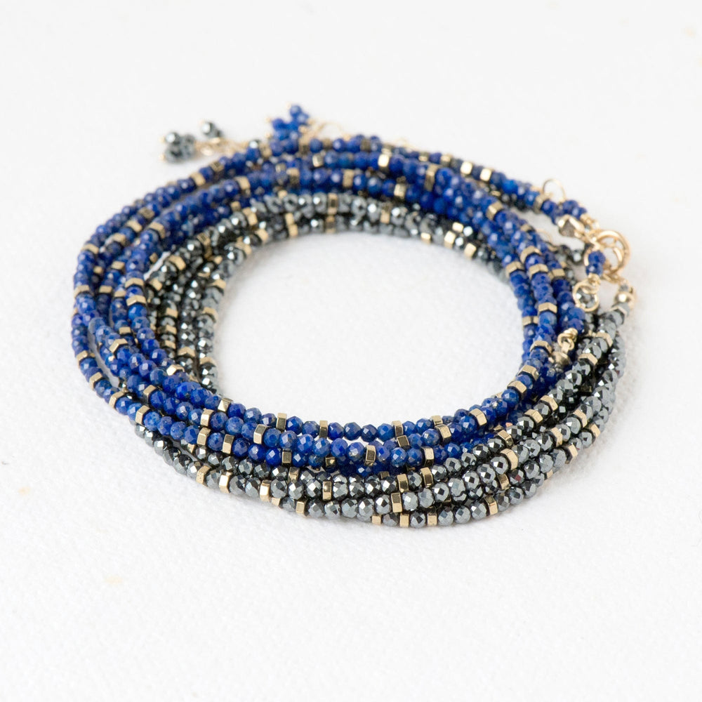 
                      
                        BRC-18K Confetti Lapis Bead Wrap Bracelet & Necklace
                      
                    