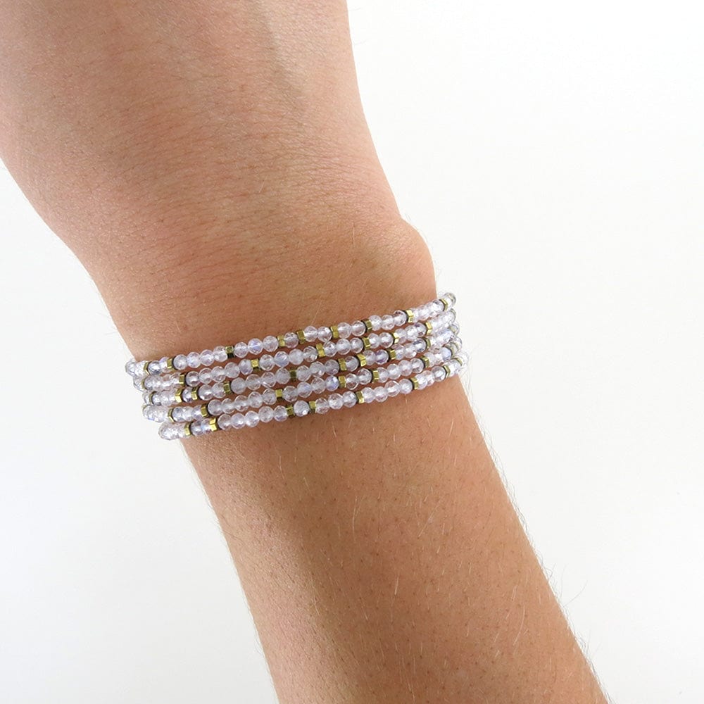 BRC-18K Confetti Moonstone Wrap Bracelet & Necklace