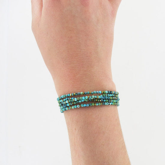BRC-18K Confetti Turquoise Wrap Bracelet & Necklace