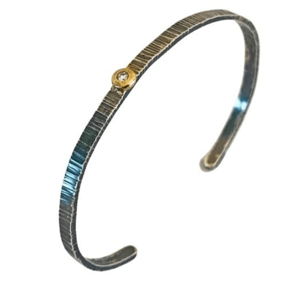 
                  
                    BRC-18K Gacrux Cuff - Oxidized Silver, 18k Gold & Diamond
                  
                