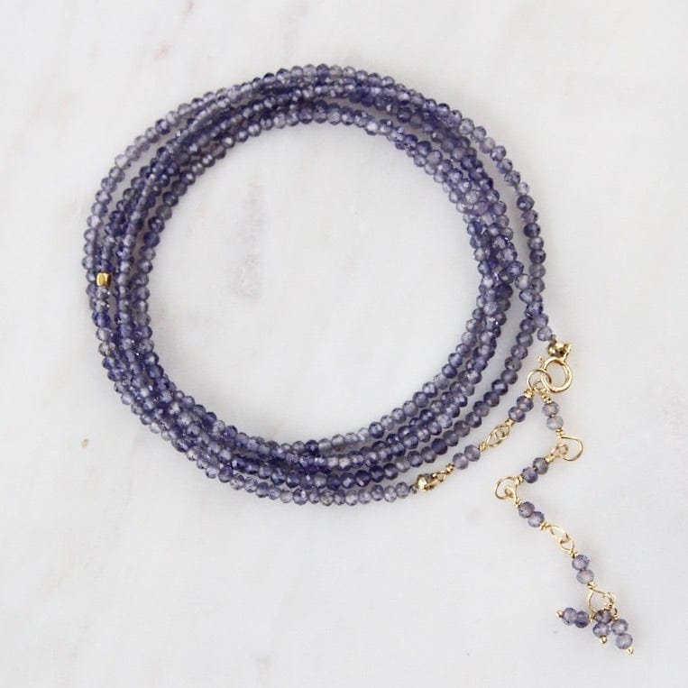 BRC-18K Iolite Wrap Bracelet & Necklace