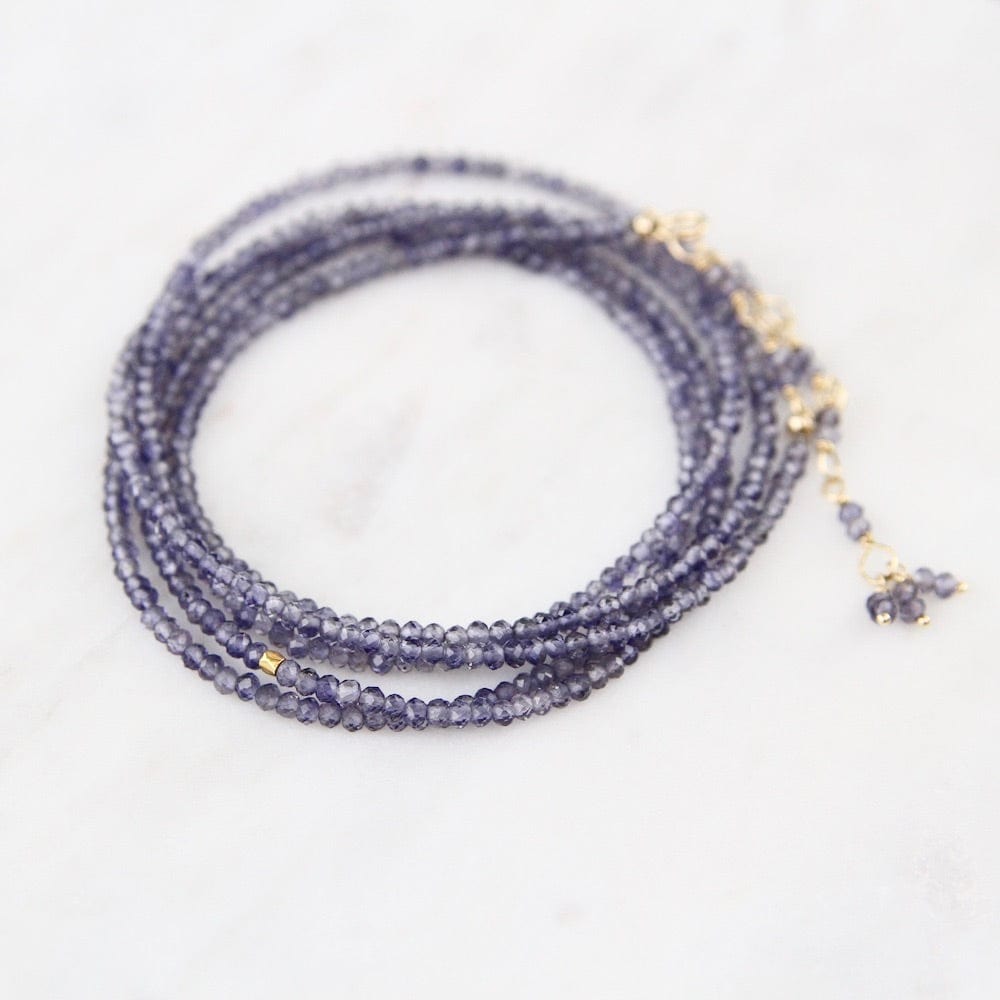BRC-18K Iolite Wrap Bracelet & Necklace