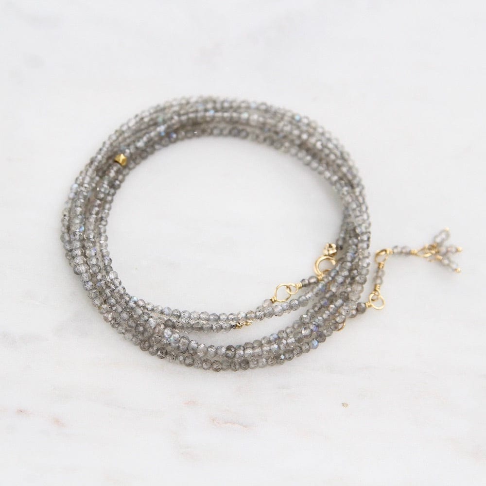 Load image into Gallery viewer, BRC-18K Labradorite Wrap Bracelet &amp;amp; Necklace
