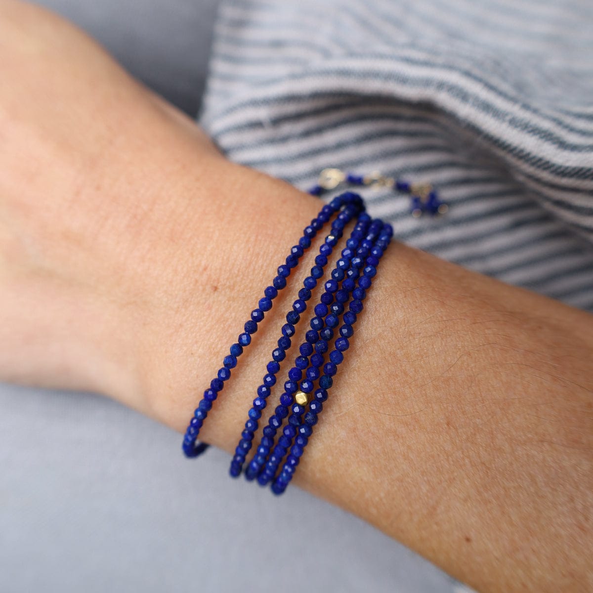 BRC-18K Lapis Wrap Bracelet & Necklace