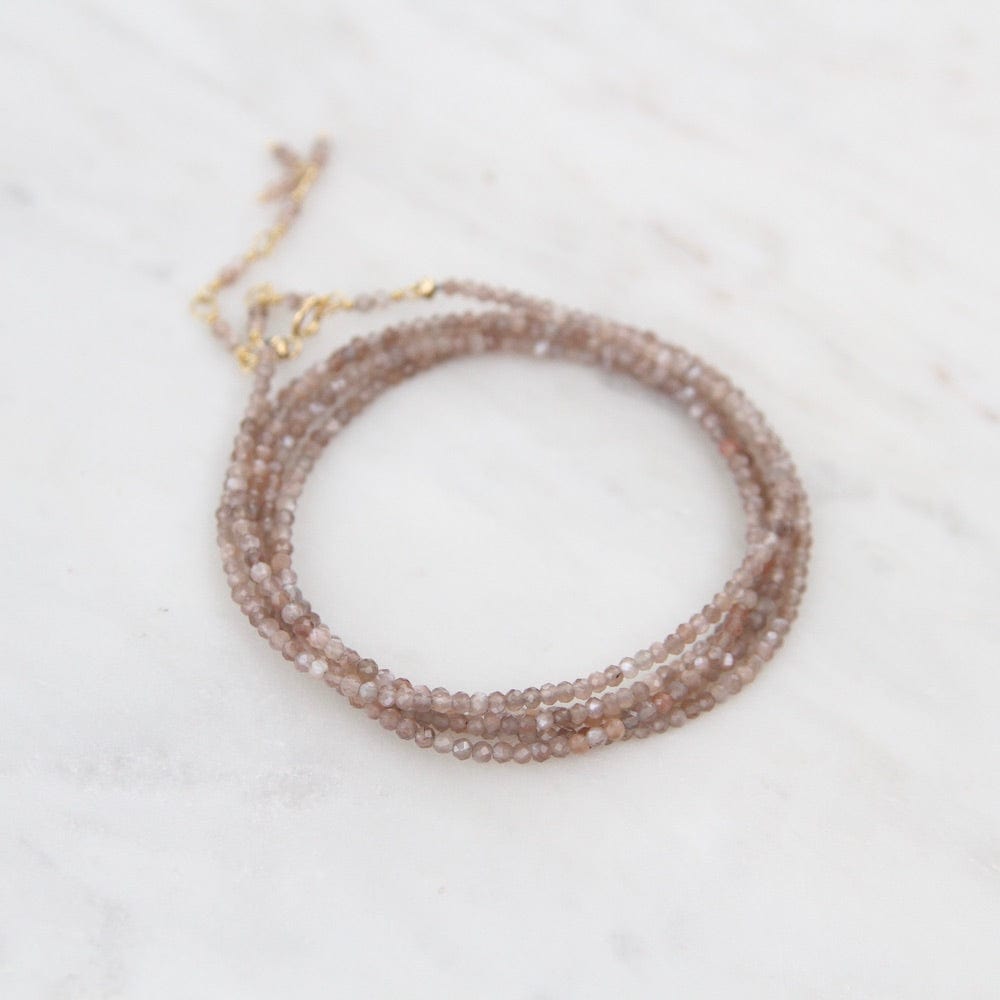 BRC-18K Mink Moonstone Wrap Bracelet & Necklace