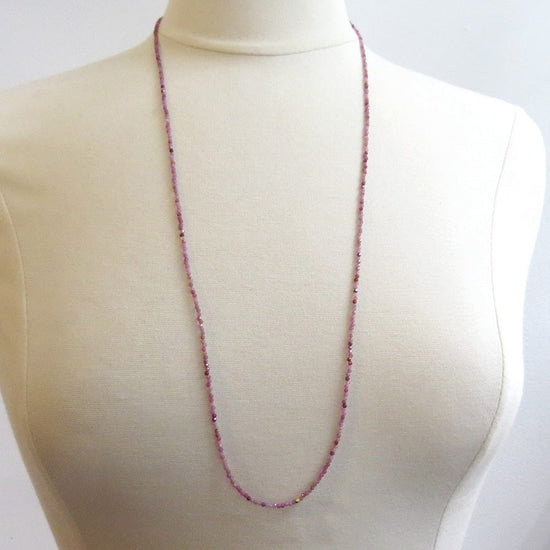BRC-18K Multi Pink Ruby Wrap Bracelet & Necklace