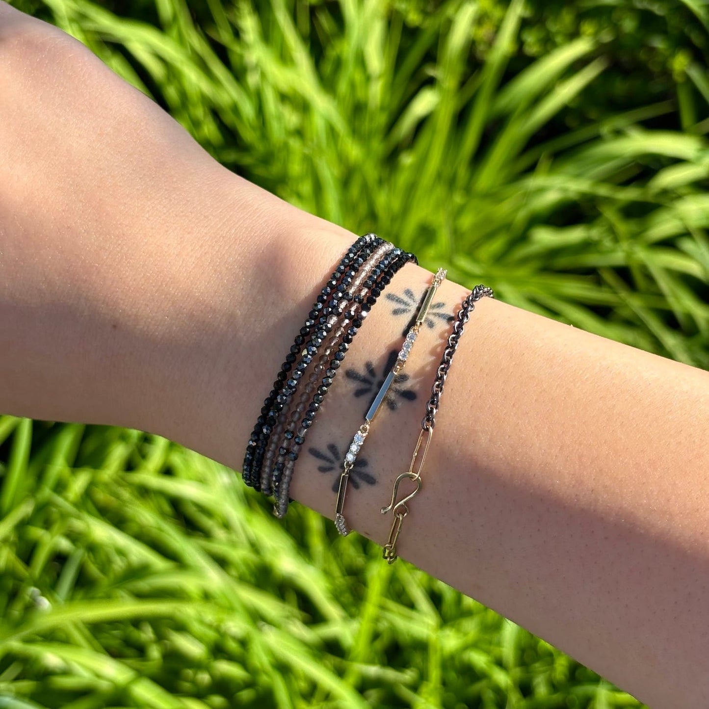 BRC-18K Ombre Black Wrap Bracelet & Necklace