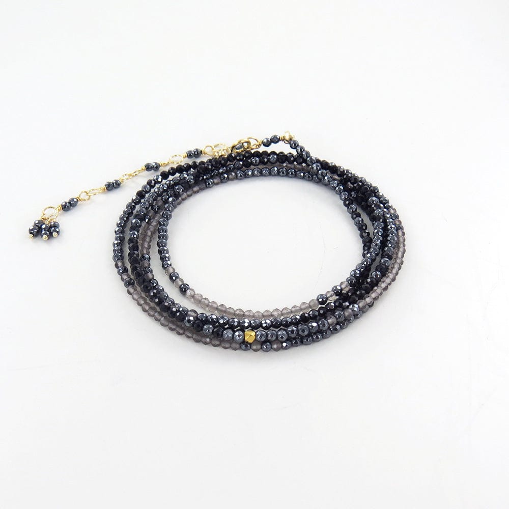 BRC-18K Ombre Black Wrap Bracelet & Necklace