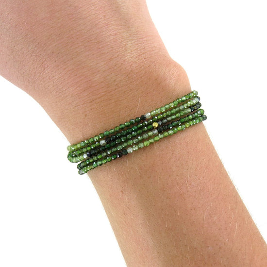 BRC-18K Ombre Green Tourmaline Wrap Bracelet & Necklace