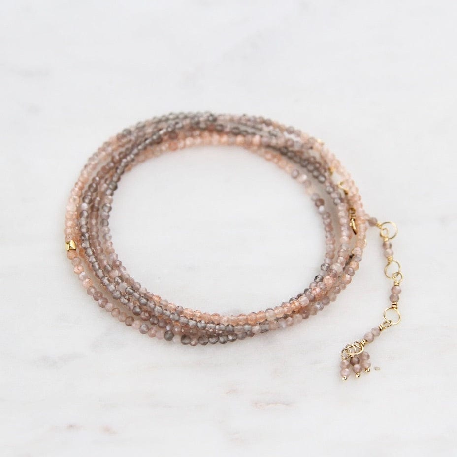 BRC-18K Ombre Mink Wrap Bracelet & Necklace