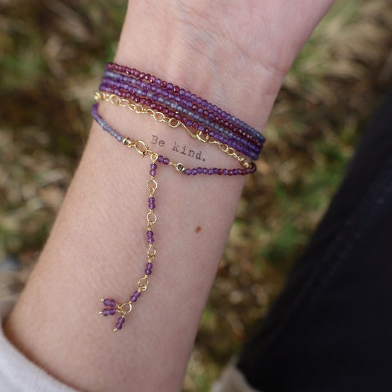 BRC-18K Ombre Purple Wrap Bracelet & Necklace