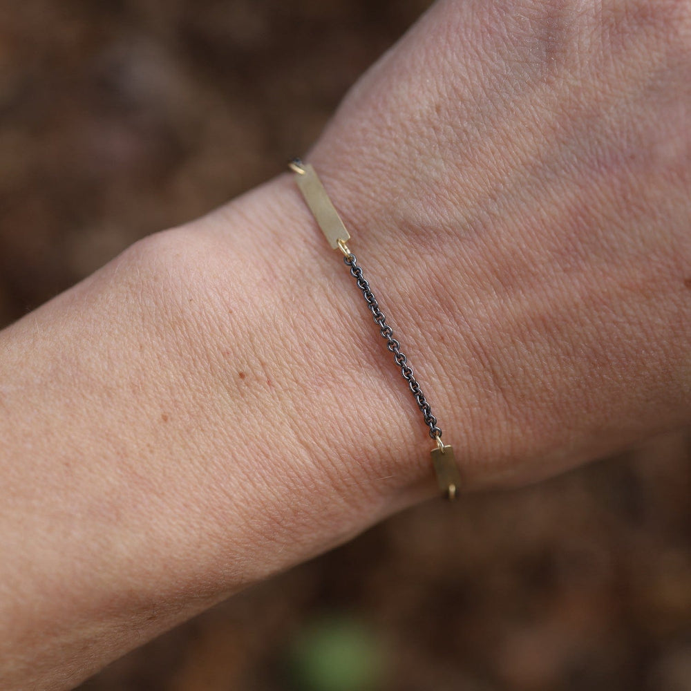 
                  
                    BRC-18K Oxidized Sterling Silver & 18k Gold Morse Bracelet
                  
                